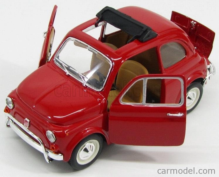 Bburago Fiat 500l Open Roof 1968 1:24 Red