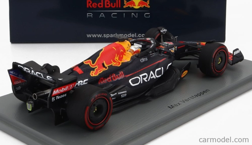 Spark-model Red bull F1  Rb18 Team Oracle Red Bull Racing N 1 Winner Monza Italy Gp World Champion 2022 Max Verstappen 1:43 Matná Modrá Žlutá Červená