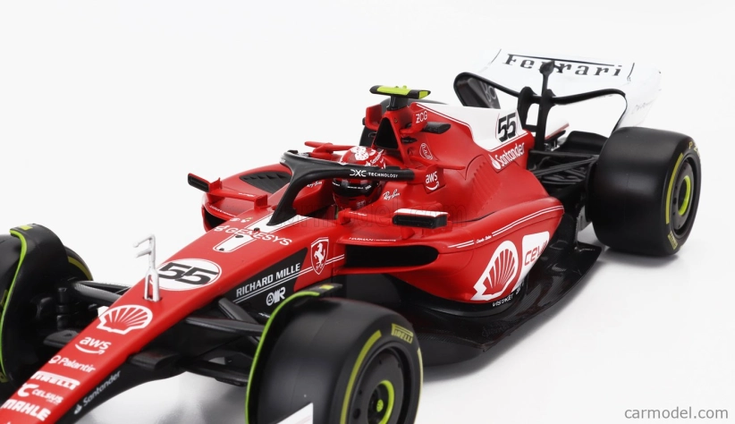 Bburago Ferrari F1  Sf-23 Team Scuderia Ferrari N 55 Las Vegas Usa Gp 2023 Carlos Sainz 1:18 Červená Bílá Černá