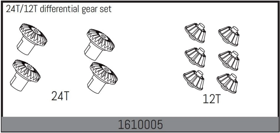 24T/12T differential gear set