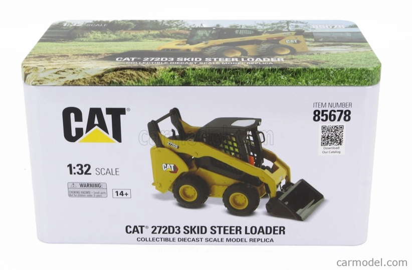 Dm-models Caterpillar Cat272d3 Ruspa Gommata - Skid Steer Loader 1:32 Žlutá Černá