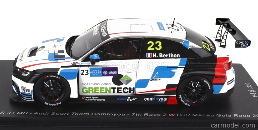 Spark-model Audi A3 Rs3 Lms Team Audi Sport N 23 7th Race 2 Wtcr Macau Guia 2018 N.berthon 1:43 Bílá Černá