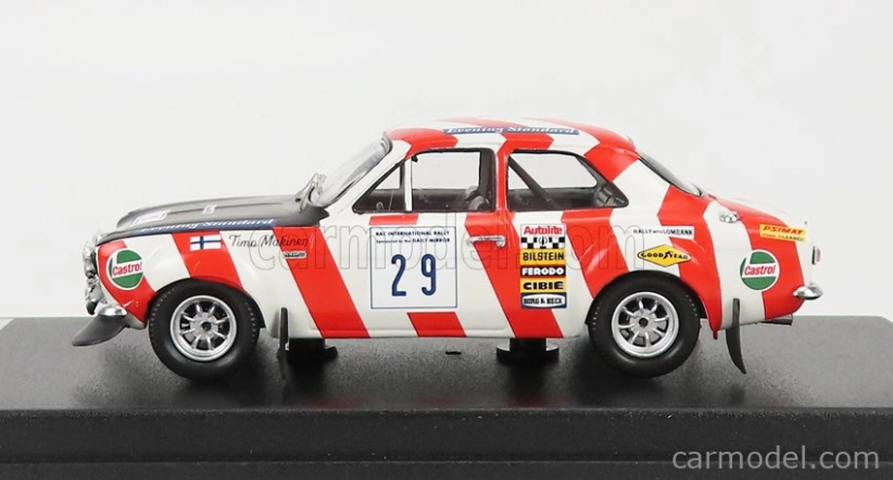 Trofeu Ford england Escort Mki N 29 Rally Rac Lombard (nočná verzia) 1970 T.makinen 1:43 Biela červená čierna