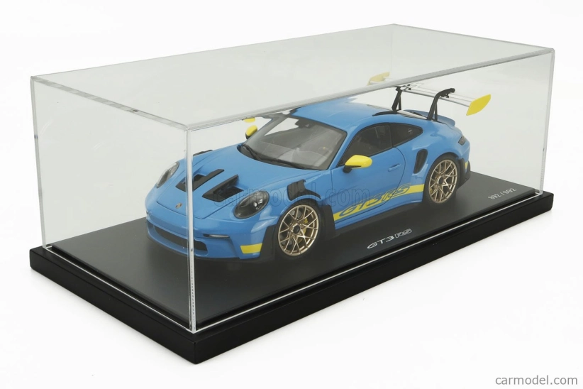 Spark-model Porsche 911 992 Gt3 Rs Coupe 2023 1:18 Light Blue Yellow