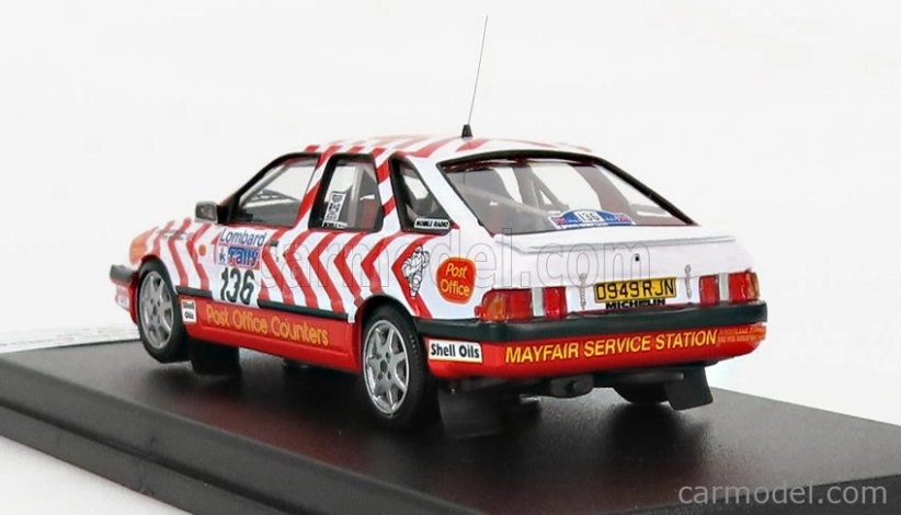 Trofeu Ford england Sierra Xr4x4 (nočná verzia) N 136 Rally Rac Lombard 1987 K.ridley - G.bradford 1:43 Biela červená