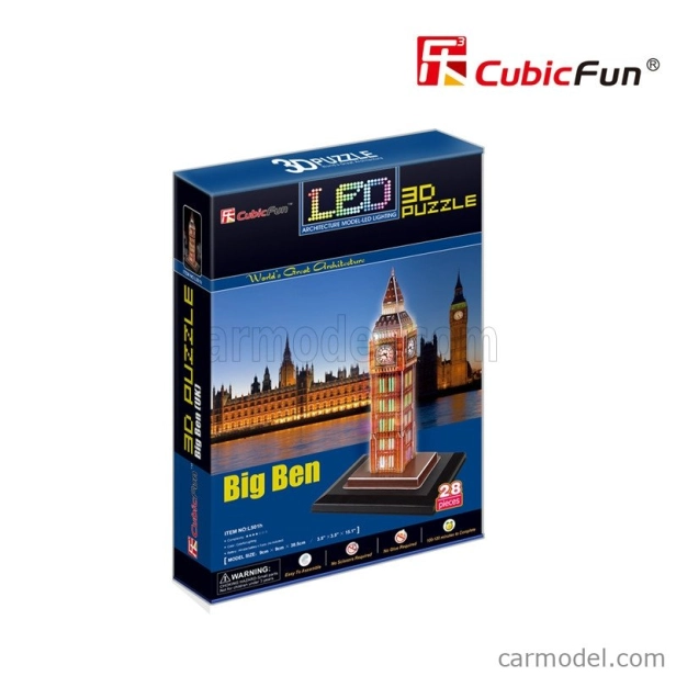 Cubicfun Puzzle Kit 3D In Foam Big Ben, 28 dílků