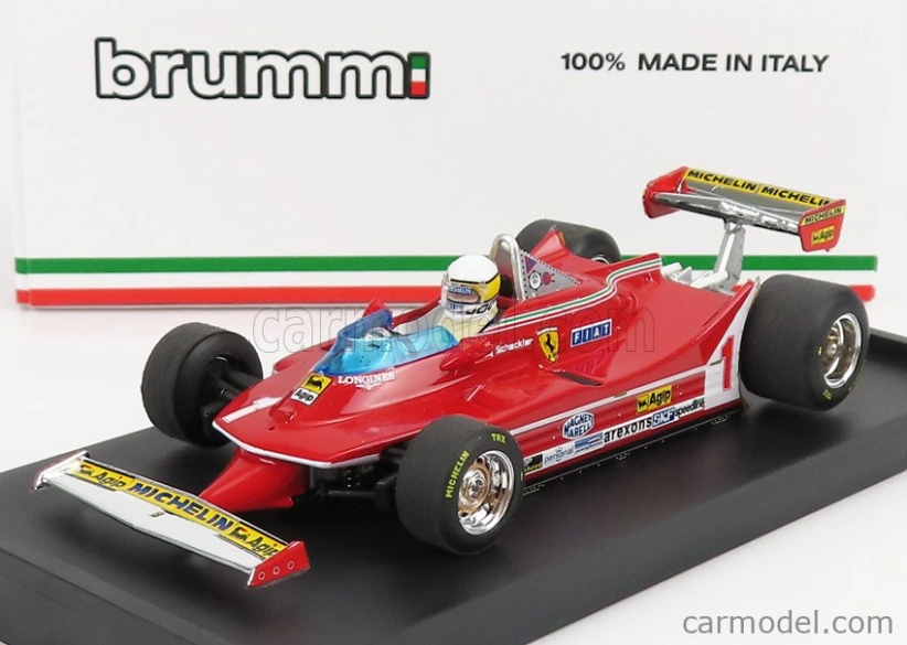 Brumm Ferrari F1 312t5 N 1 Argentina Gp 1980 Jody Scheckter - With Driver Figure 1:43 Red