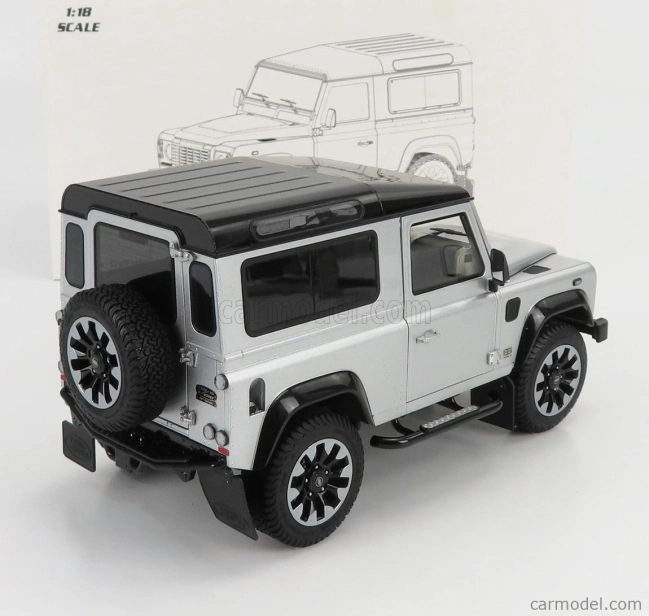 LCD model Land rover Defender 90 Works V8 70th Edition 2018 1:18 Silver