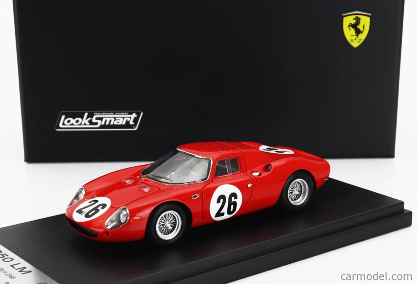 Looksmart Ferrari 250lm Coupe N 26 1000km Paris 1966 David Piper - Mike Parkes 1:43 Red