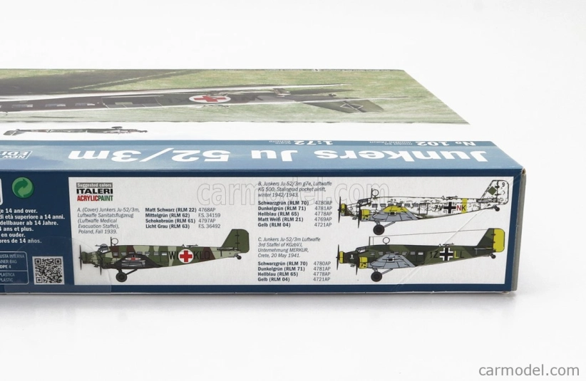 Vojenské lietadlo Italeri Junkers Ju-52/3m 1935 1:72 /