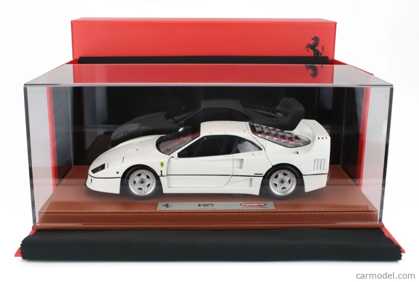 Bbr-models Ferrari F40 1987 - Con Vetrina - With Showcase 1:18 Bianco Avus - Bílá