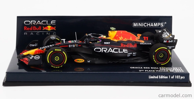 Minichamps Red bull F1 Rb19 Team Oracle Red Bull Racing N 11 2nd Monza Italy Gp 2023 Sergio Perez 1:43 Matt Blue