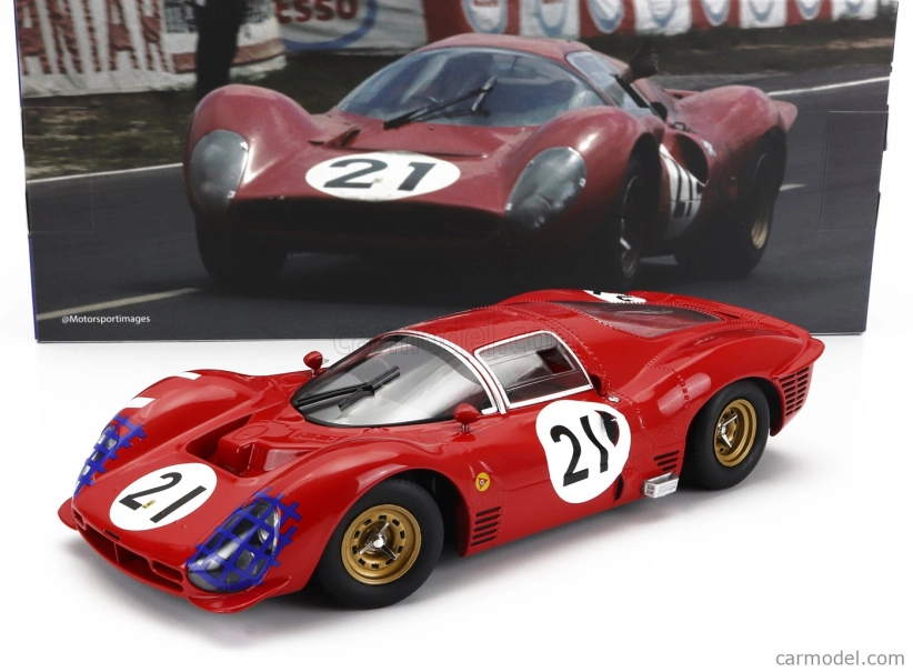 Werk83 Ferrari 330 P3 4.0l V12 Coupe Team Ferrari Sefac N 21 24h Le Mans 1966 Lorenzo Bandini - Jean Guichet 1:18 červená