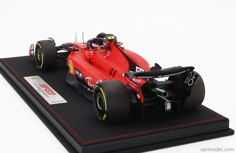 Bbr-models Ferrari F1 Sf-23 Team Scuderia Ferrari N 55 Belgium Spa Gp 2023 Carlos Sainz - Con Vetrina - With Showcase 1:18 Červená Černá