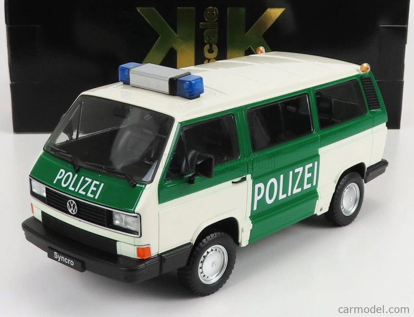 Kk-scale Volkswagen T3 Minibus Syncro Polizei 1987 1:18 Zelená Bílá