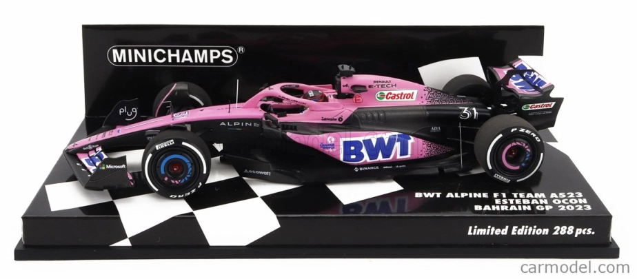 Minichamps Renault F1 A523 Team Bwt Alpine N 31 Sezóna 2023 Esteban Ocon 1:43 Modrá Ružová