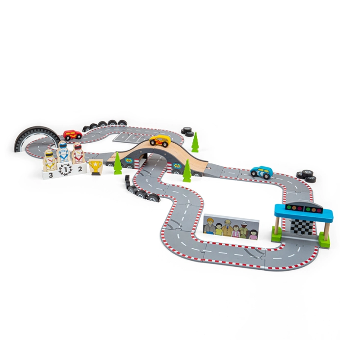 Bigjigs Rail Dřevěná autodráha závodní den - poškozený obal