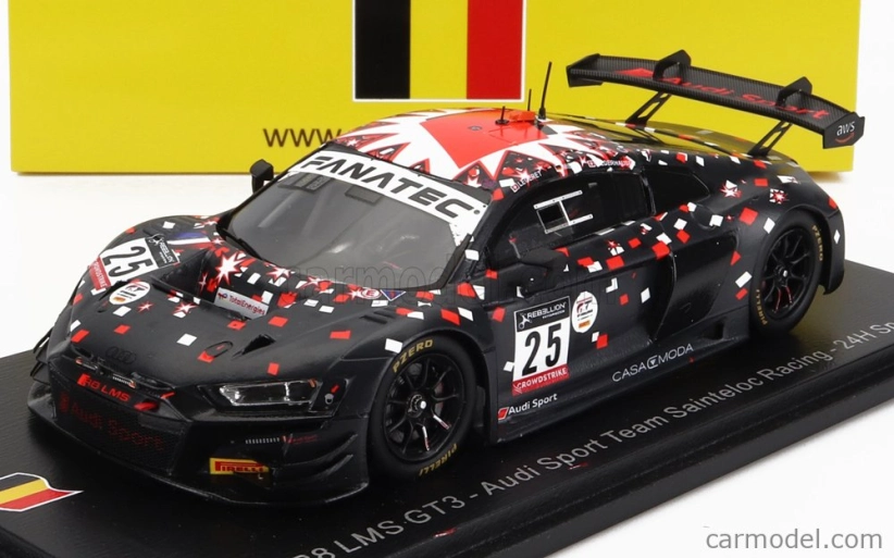 Spark-model Audi R8 Lms Gt3 Team Sainteloc Racing N 25 24h Spa 2022 L.legeret - M.campbell - M.jaminet 1:43 Matt Black