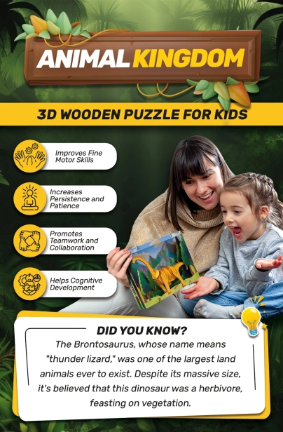 EscapeWelt 3D dřevěné puzzle Brontosaurus