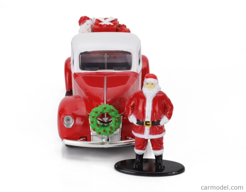 Jada Ford usa Set Holiday Rides 2022 - Pick-up 1941 s Chevroletom Bel Air 1957 so Santa Clausom (Babbo Natale) a pani Santa Clausovou figúrkami 1:32 červená s bielou