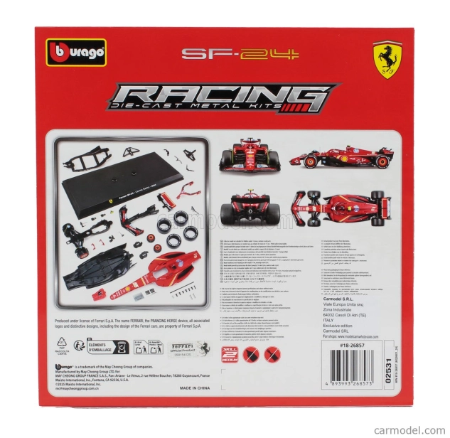 Bburago Ferrari F1 Sf-24 Team Scuderia Ferrari N 55 Sezóna 2024 Carlos Sainz 1:24 červená čierna