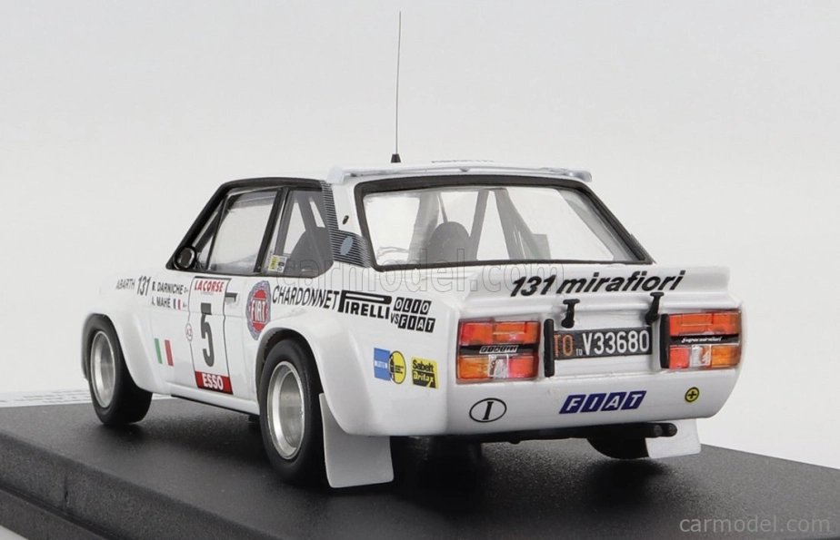 Trofeu Fiat 131 Abarth N 5 Rally Tour De Corse 1980 B.darniche - A.mahe 1:43 Bílá