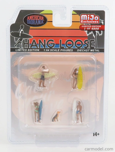 American diorama Figures Set - Hang Loose Surfing 1:64 Různé