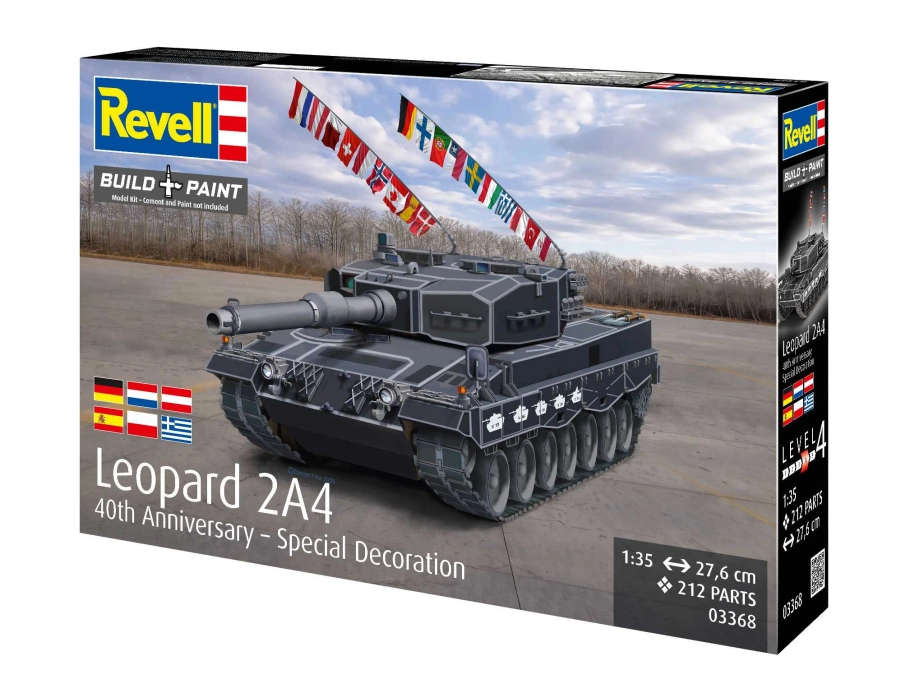 Plastic ModelKit tank 03368 - Leopard 2A4 - Special Decoration 40th Anniversary (1:35)