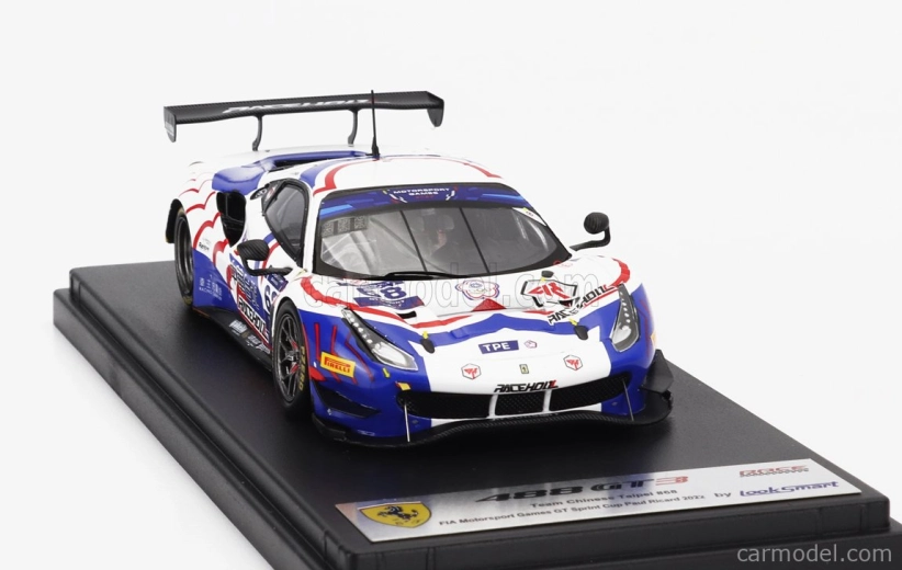 Looksmart Ferrari 488 Gt3 Evo 3.9l Turbo V8 Team Chinese Taipei N 68 Fia Motorsport Games Gt Sprint Cup Paul Ricar 2022 Evan Chen 1:43 Bílá Modrá