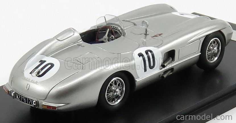 Modely v mierke Matrix Mercedes benz 300slr N 10 Rac Tt 1955 Moss - Fitch 1:43 Silver