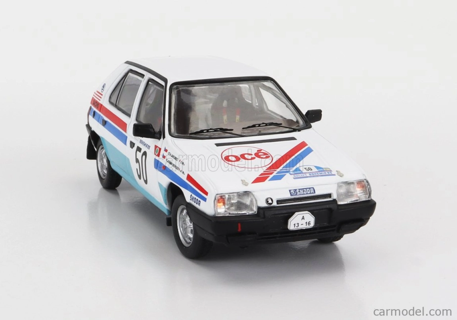 Ixo-models Škoda Favorit 136l N 50 Rally Bohemia 1983 Vladimír Berger - Otto Jakubec 1:43 Biela svetlomodrá