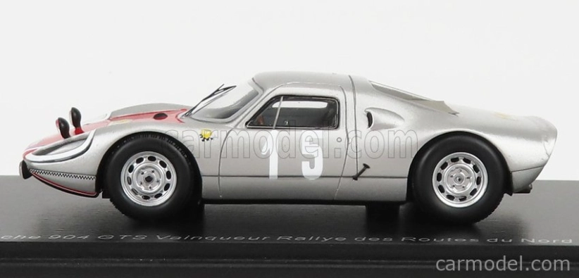 Spark-model Porsche 908 Gts N 15 Winner Rally Routes Du Nord 1966 R.buchet - J.ferrand 1:43 Silver Red