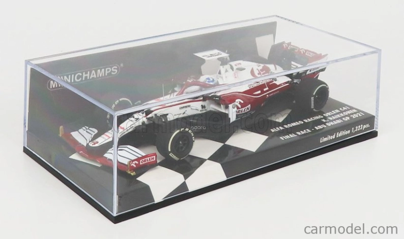 Minichamps Alfa romeo F1 C41 Team Orlen Racing N 7 Posledné preteky Abu Dhabi GP 2021 Kimi Raikkonen 1:43 Biela červená met.