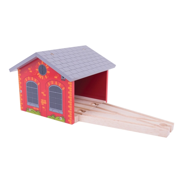 Bigjigs Rail Brick depo pre dva vlaky