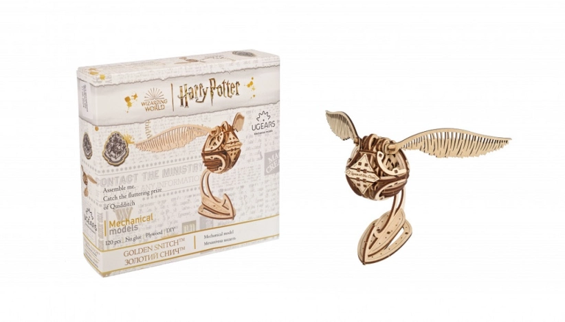 Ugears 3D dřevěné mechanické puzzle Zlatonka, Harry Potter