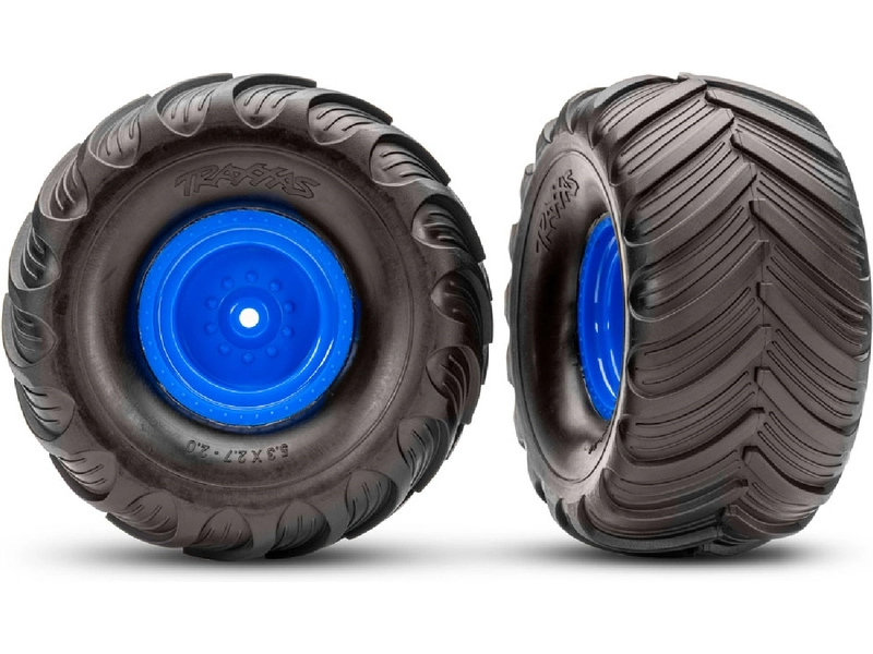 Traxxas kolo 2.0/3.0", disk modrý offset 29mm, pneu Terra Groove (pár)