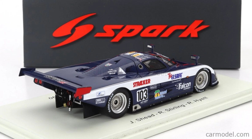 Spark-model Spice Se88c 3.3l V8 Team Mako N 103 24h Le Mans 1990 Robbie Stirling - James Shead - Ross Hyett 1:43 Modrá biela