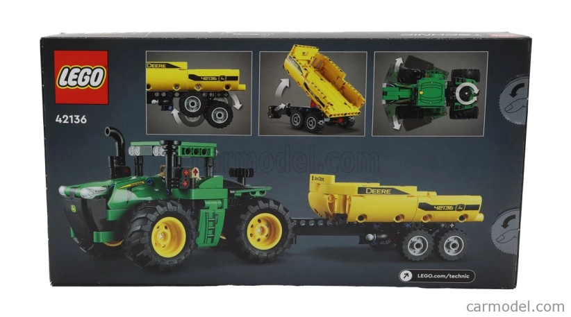 Lego John deere Lego Technic - 9620r 4wd Traktor s prívesom 2018 - 390 Pezzi - 390 dielikov zeleno žltá