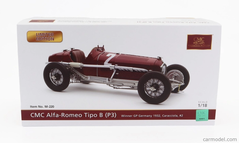 Cmc Alfa romeo F1 P3 N 2 Winner Germany Gp 1932 R.caracciola 1:18 Red