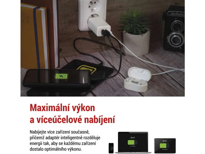 Napájací adaptér GaN PD 65W USB (napájanie)