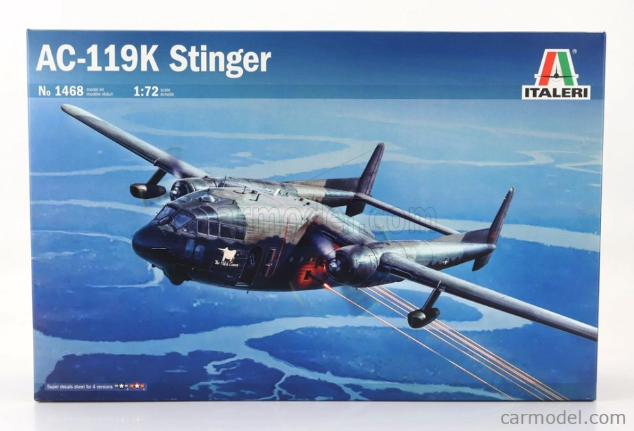Italeri Firechild aircraft Ac-119k Stinger Military Airplane 1968 1:72 /