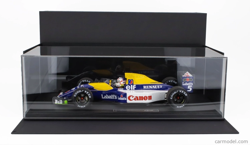 Gp-repliky Williams F1 Fw14b Renault N 5 Majster sveta Pole Postition Najrýchlejšie kolo a víťaz British Gp (s postavou pilota) 1992 Nigel Mansell 1:12 Modrá žltá biela