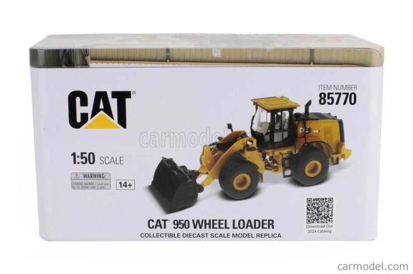 Dm-models Caterpillar Cat950 Ruspa Gommata - Scraper Tractor Wheel Loader 1:50 Žlutá Černá