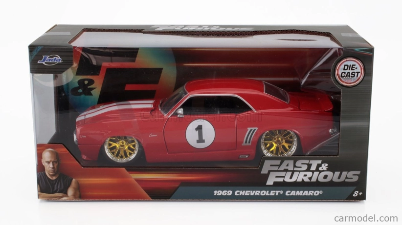 Jada Chevrolet Camaro N 1 Racing Coupe 1969 1:24 Červená Bílá