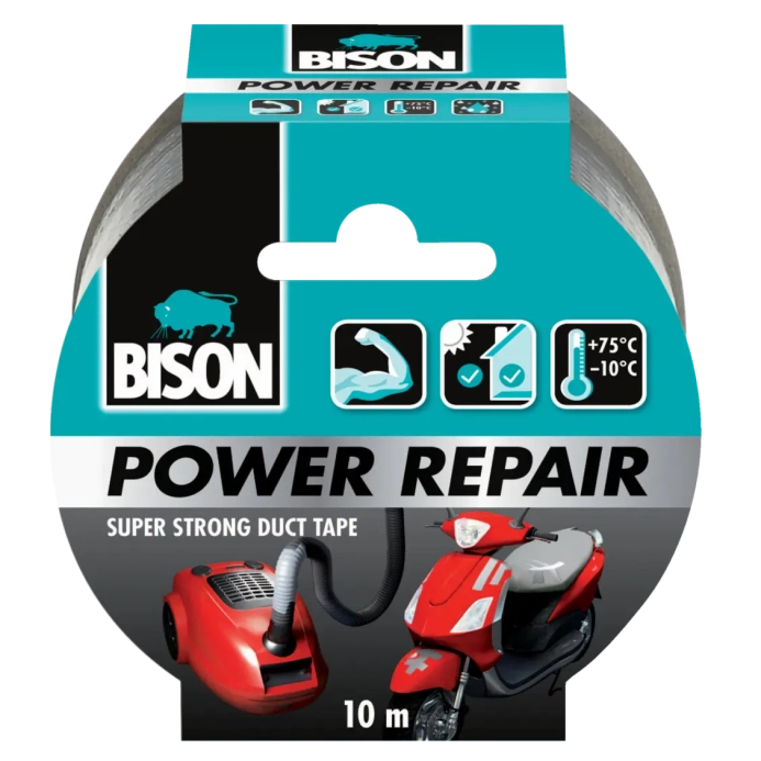 Bison Power Repair lepiaca páska 10 m, sivá