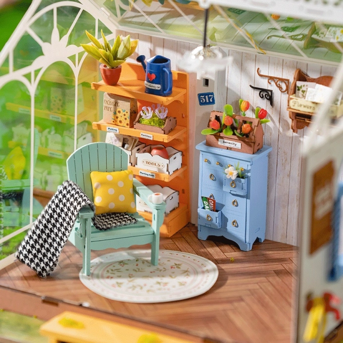 RoboTime 3D dřevěná skládačka Miniatura domečku Vysněný zahradní dům - poškozený obal