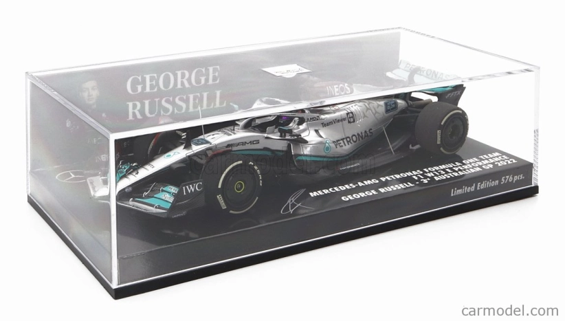 Minichamps Mercedes gp F1 W13e Team Mercedes-amg Petronas F1 N 63 3. Australian Gp 2022 George Russel 1:43 Strieborná zelená