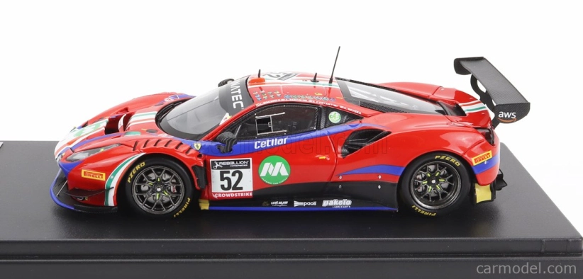 Looksmart Ferrari 488 Gt3 Evo 3.9l Turbo V8 Team Af Corse N 52 Winner Pro-am Cup 24h Spa 2022 Andrea Bertolini - Stefano Costantini - Louis Machiels - Alessio Rovera 1:43 Červená Modrá Čierna