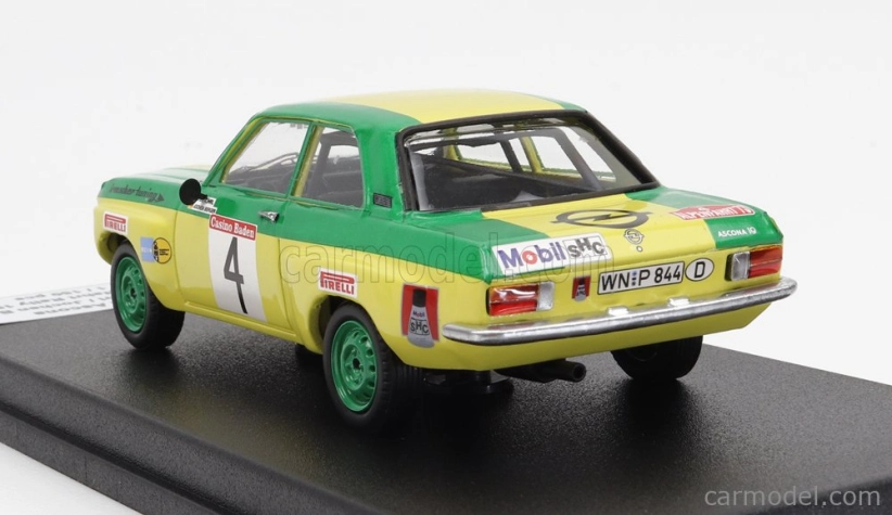 Trofeu Opel Ascona (nočná verzia) N 4 Rally Alpenfahrt 1973 W.rohrl - J.berger 1:43 Žltozelená