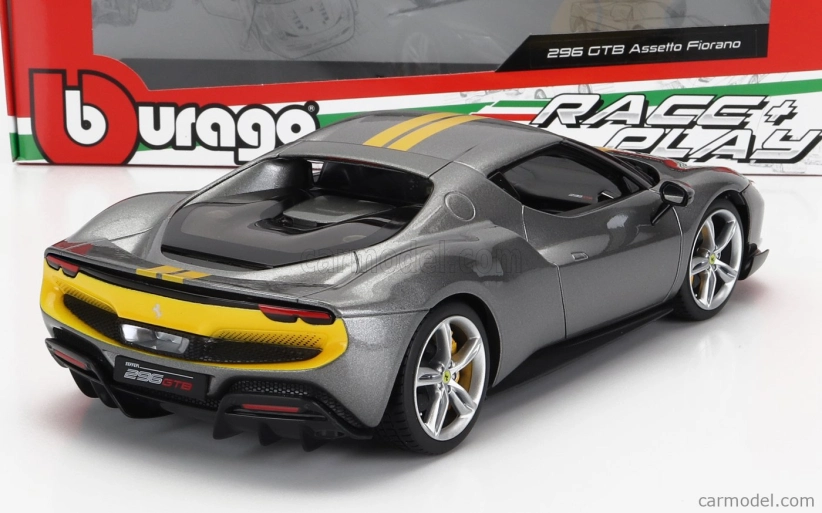 Bburago Ferrari 296 Gtb Assetto Fiorano 2022 1:18 sivo-žltá